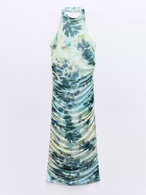 ZARA Ruched Maxi Dress